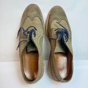 Allen Edmonds Mens Neumok Suede Brogues Wingtip Oxford Shoes sz 10D Leather USA